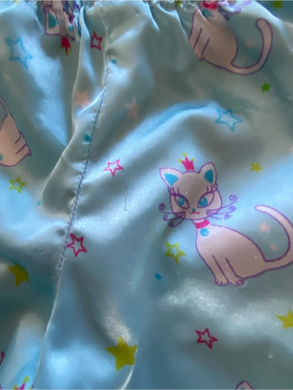 Girls' 6 Aqua Blue Kitty and Castle Silky Pajama Pants - 2-Pack